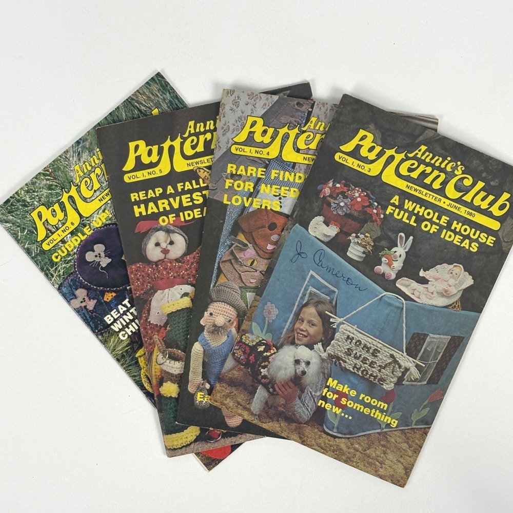 Annies Pattern Club 1980‎ Vol 1 Lot 3-6 Vintage Crochet Needlecraft Pattern - Picture 2 of 7